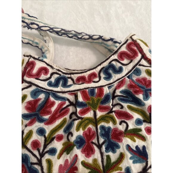 Mitra Wool Embroidered Flowers Purse Shoulder Bag Boho Chic Nepal Sustainable - Picture 4 of 13